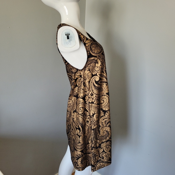 Minkpink Black and Gold Brocade Print Dress, GUC, Size S - Picture 2 of 8